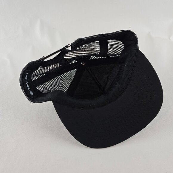 Dragon Alliance Black Trucker Hat Mesh Snapback Surf Skate Logo Cap Streetwear - Picture 7 of 8